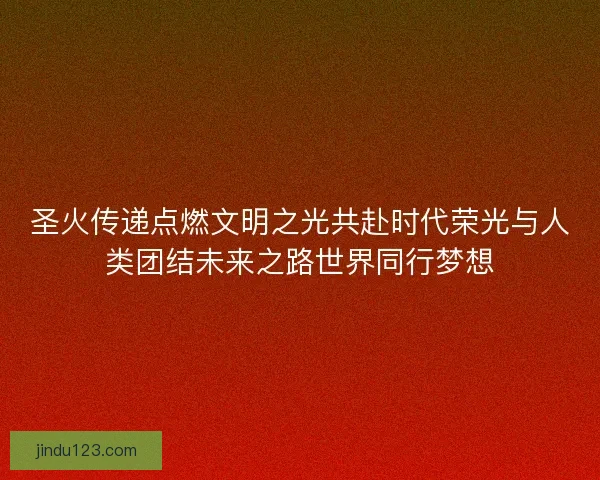 圣火传递点燃文明之光共赴时代荣光与人类团结未来之路世界同行梦想