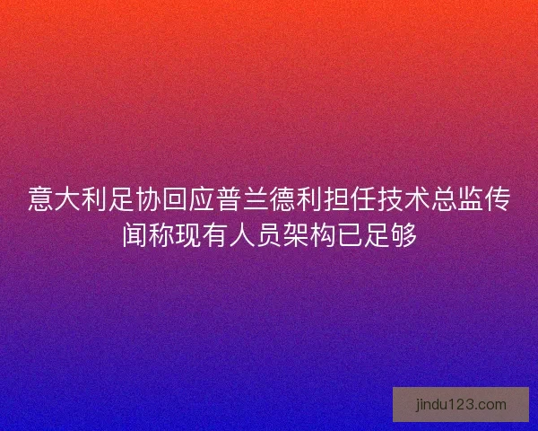 意大利足协回应普兰德利担任技术总监传闻称现有人员架构已足够